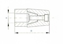 Tuerca con Ánodo de Zinc Eje Ø 35-40 LH Completa 1&quot;Wx16 h.